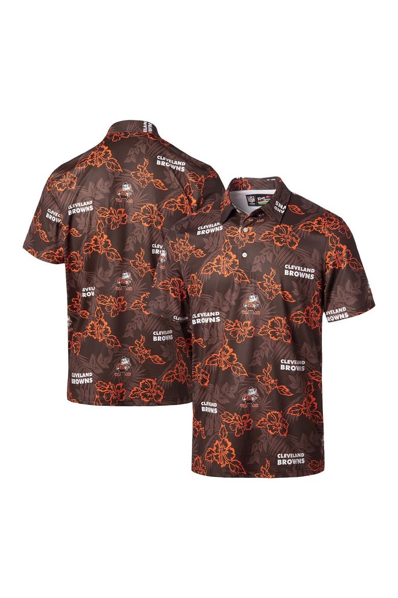 Men's Reyn Spooner Brown Cleveland Browns Throwback Pua Performance Polo, Main, color, Brown