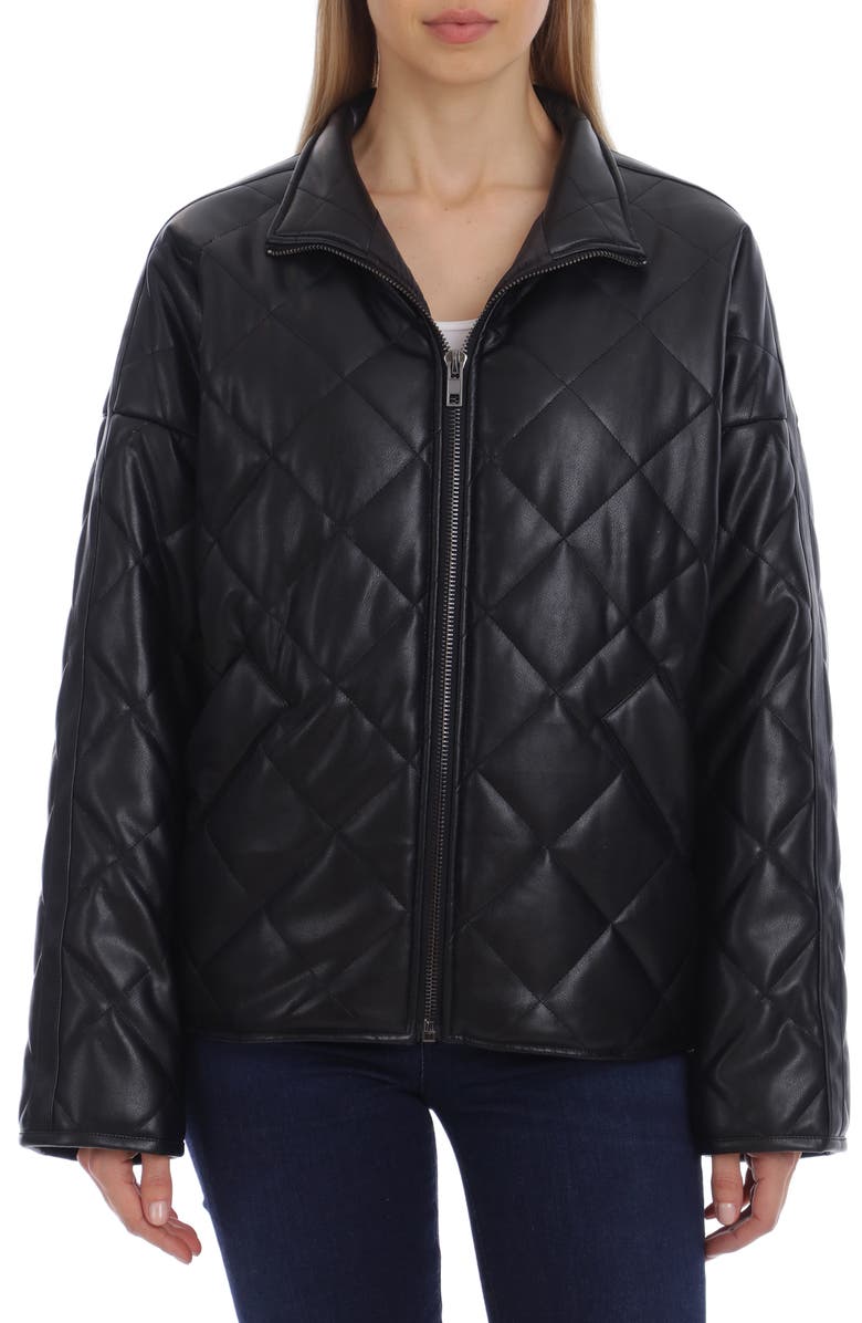 Avec Les Filles Quilted Faux Leather Jacket, Alternate, color,