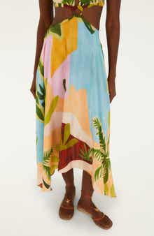 Tropical Painting Cutout Detail Maxi Dress
