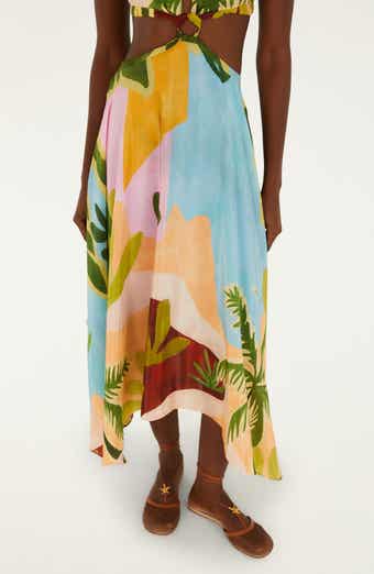 Tropical Painting Cutout Detail Maxi Dress
