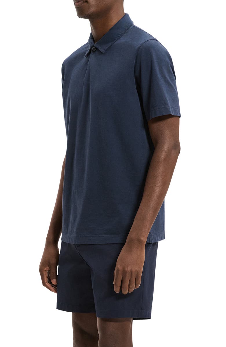 Theory One Button Polo, Alternate, color, Tinted Baltic
