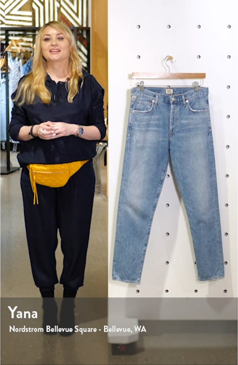 Liya High Waist Nonstretch Organic Cotton Boyfriend Jeans, sales video thumbnail