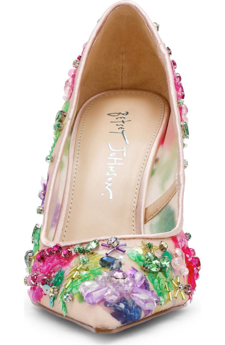 Betsey Johnson Netta Pointed Toe Pump, Alternate, color, Beige Multi
