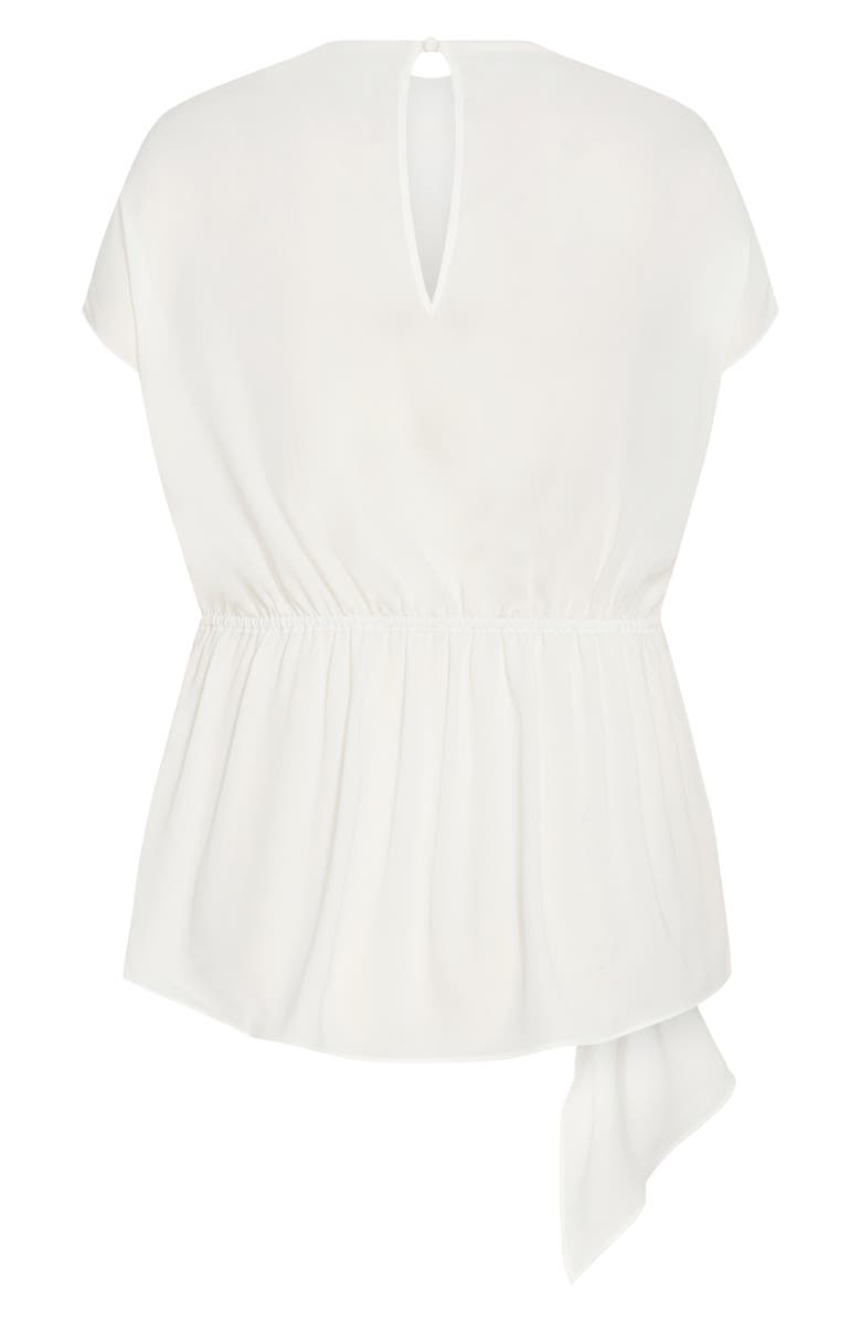 City Chic Temple Ave Side Drape Top, Alternate, color, Pearl