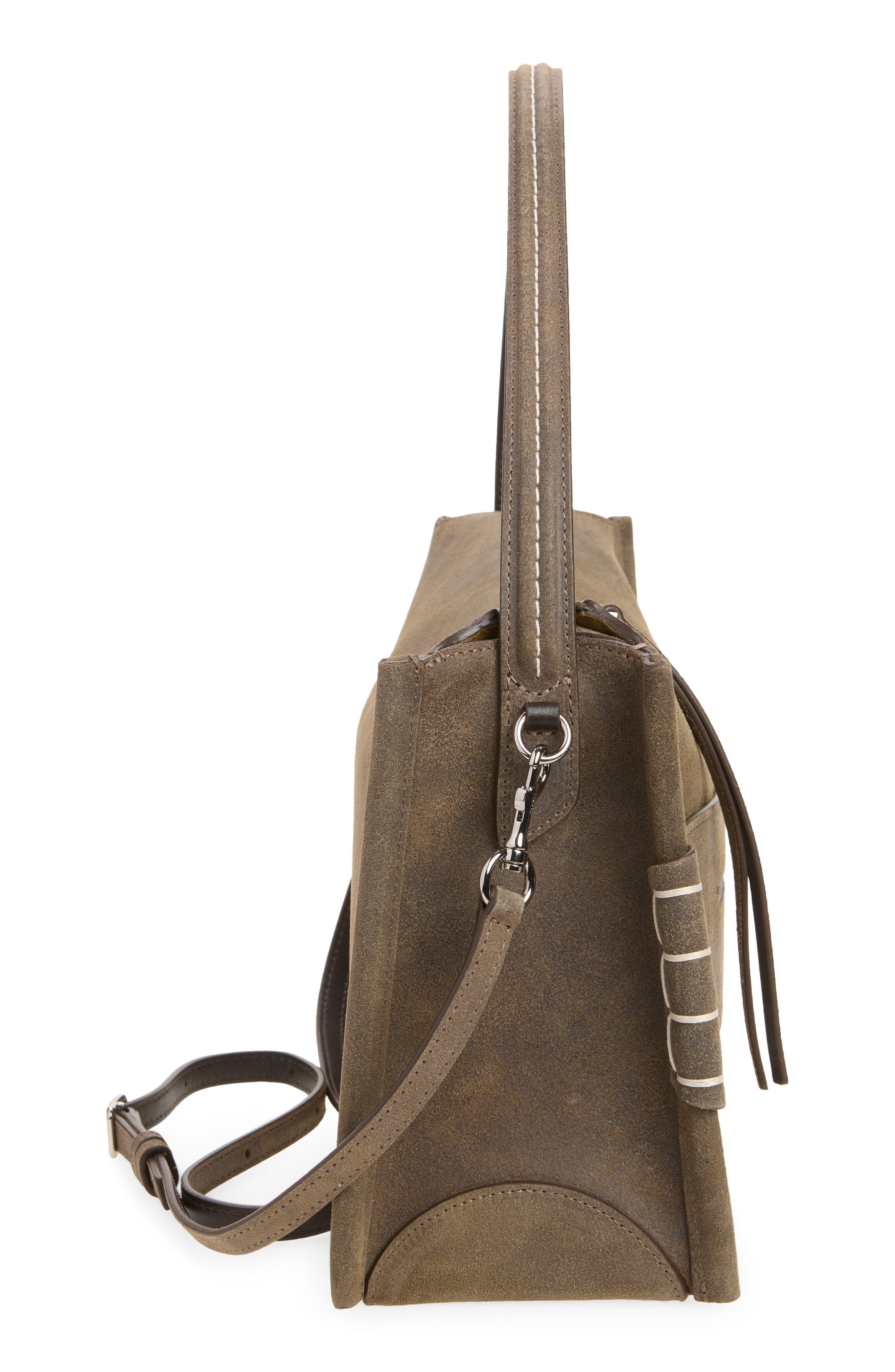 Medium Loafer Leather Bag, Alternate, color, DARK TAUPE