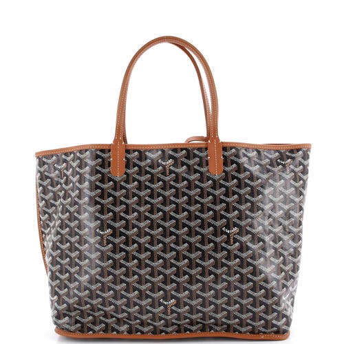 Pre-owned Goyard Goyard Anjou Reversible Tote Printed Coated Canvas Gm In Black