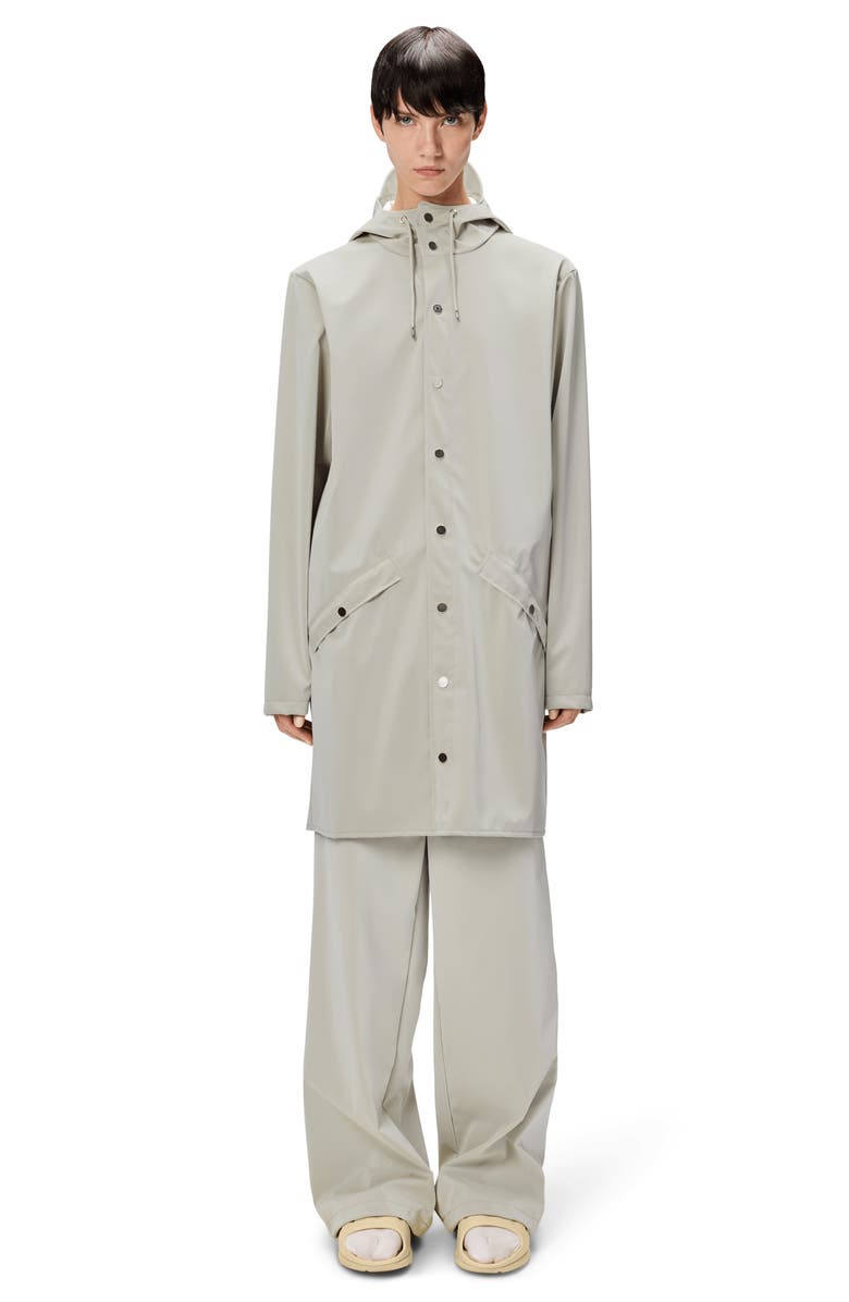 Rains Waterproof Hooded Long Rain Jacket, Alternate, color, 