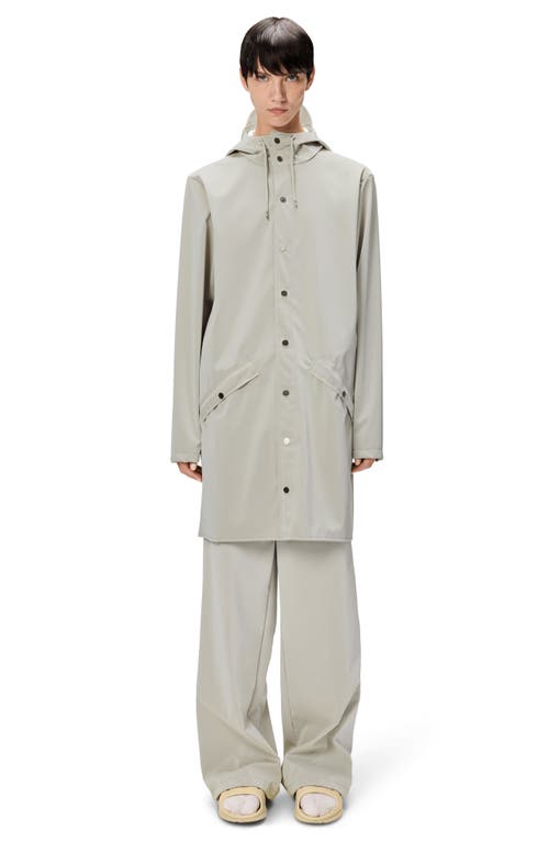 Rains Waterproof Hooded Long Rain Jacket In Matrix