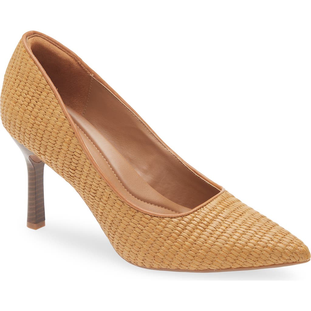 Nordstrom Rack Paige Faux Leather Pump In Natural Dark Raffia