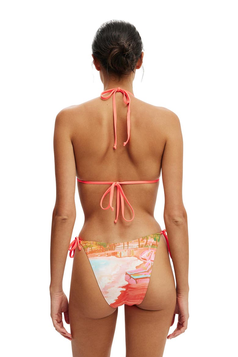Women's Slider Triangle Bikini Top, Alternate, color, Sunset Resort