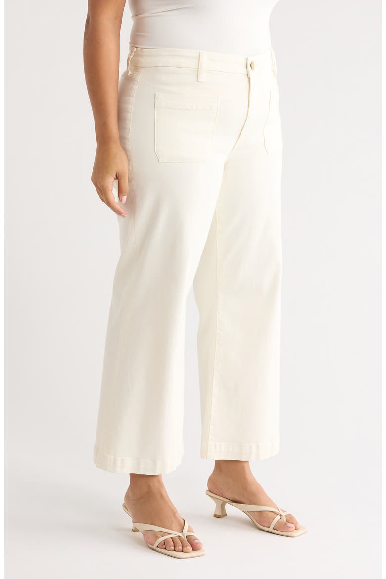 Meg High Waist Patch Pocket Wide Leg Jeans, Alternate, color, ECRU