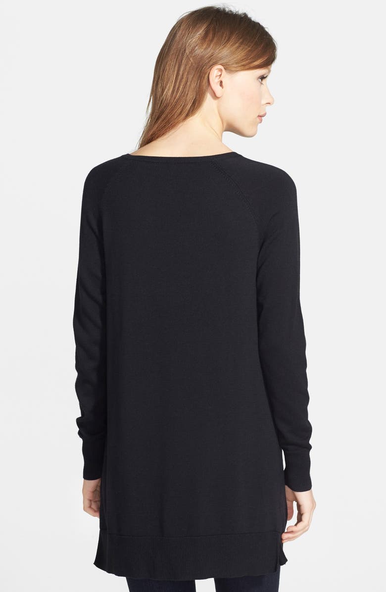 Caslon<sup>®</sup> Zip Detail Raglan Sleeve Tunic, Alternate, color, 