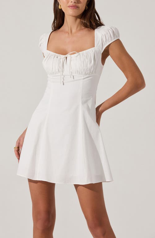 Astr The Label Poplin Fit & Flare Dress In White