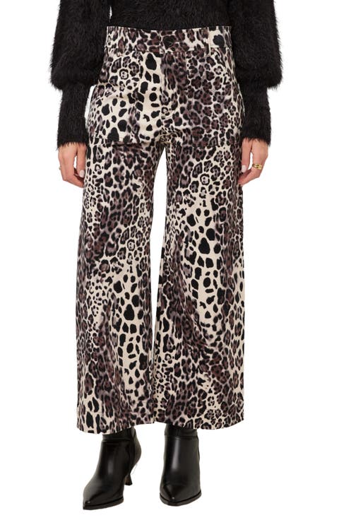 Rylee Print Wide Leg Cropped Pants