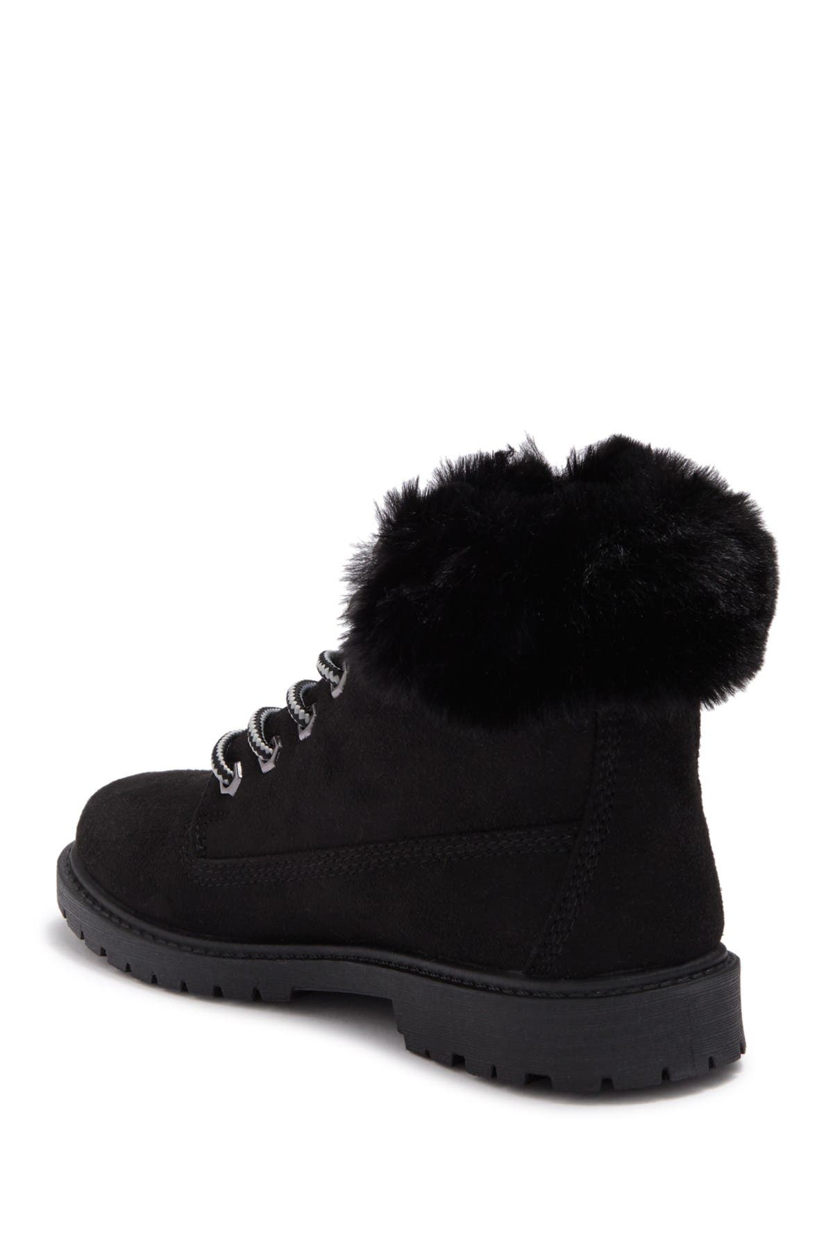 ZIGIny Faux Fur Cuff Lace Up Boot (Women) | Nordstromrack