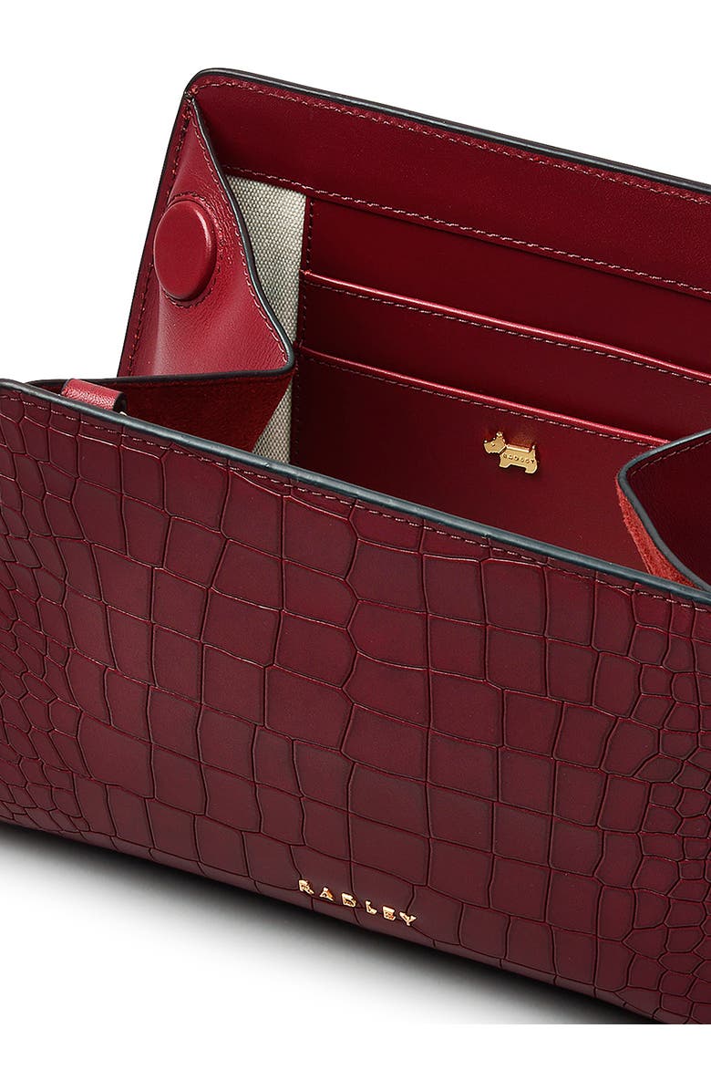 Radley Glasshouse Small Croc Embossed Crossbody Bag, Alternate, color, Cranberry