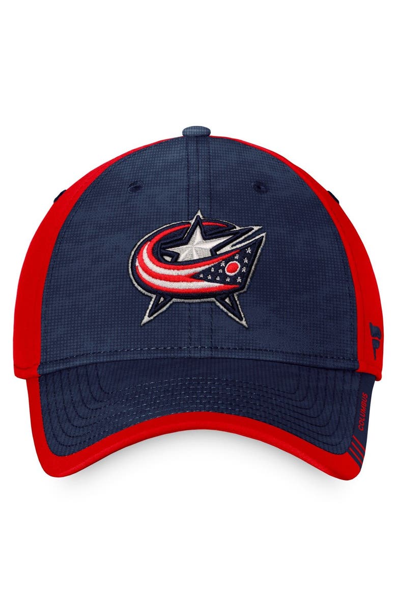 FANATICS Men's Fanatics Branded Navy/Red Columbus Blue Jackets Authentic Pro Rink Camo Flex Hat, Alternate, color,