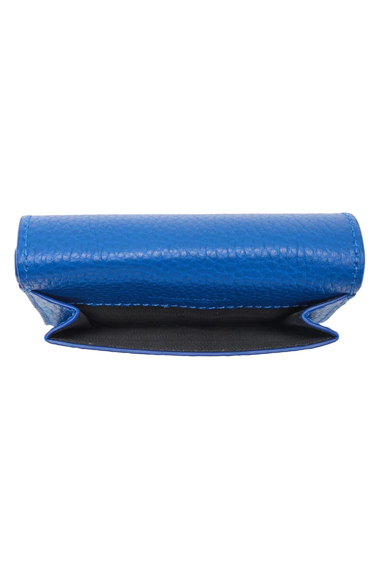 3D Diagonal Stripe Leather Wallet, Alternate, color, BLUE
