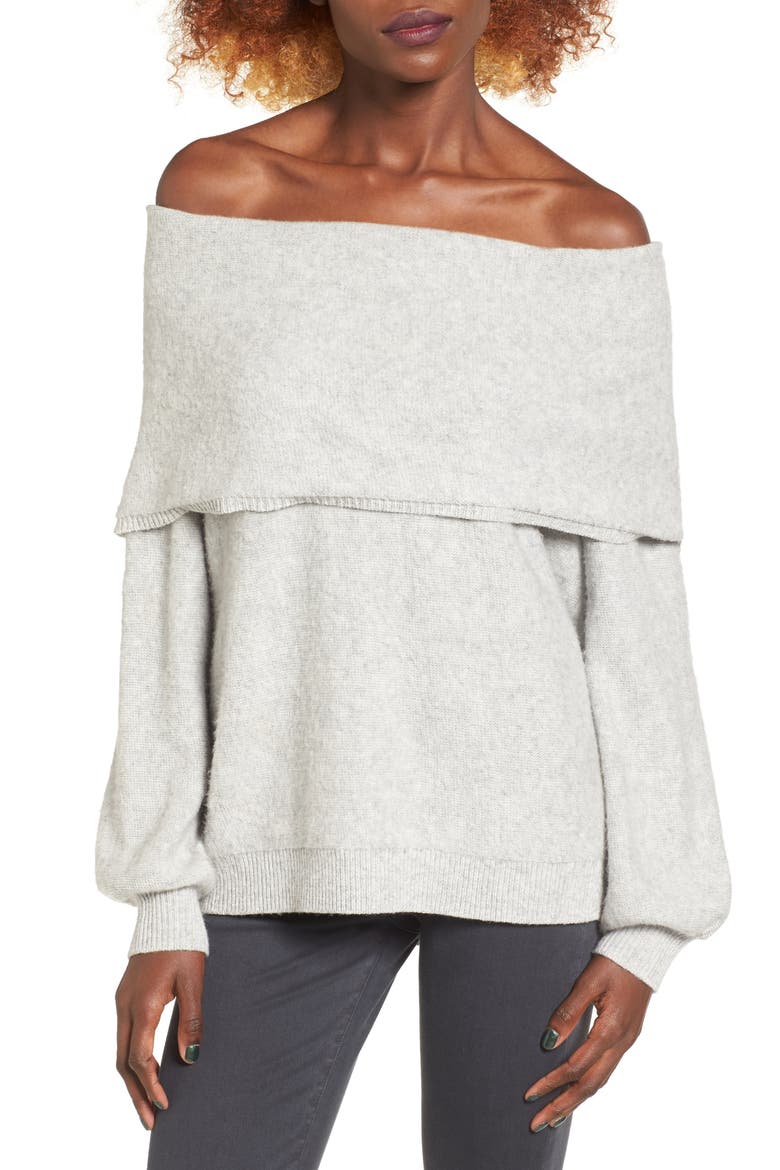 Off the Shoulder Sweater, Main, color, GREY MEDIUM HEATHER