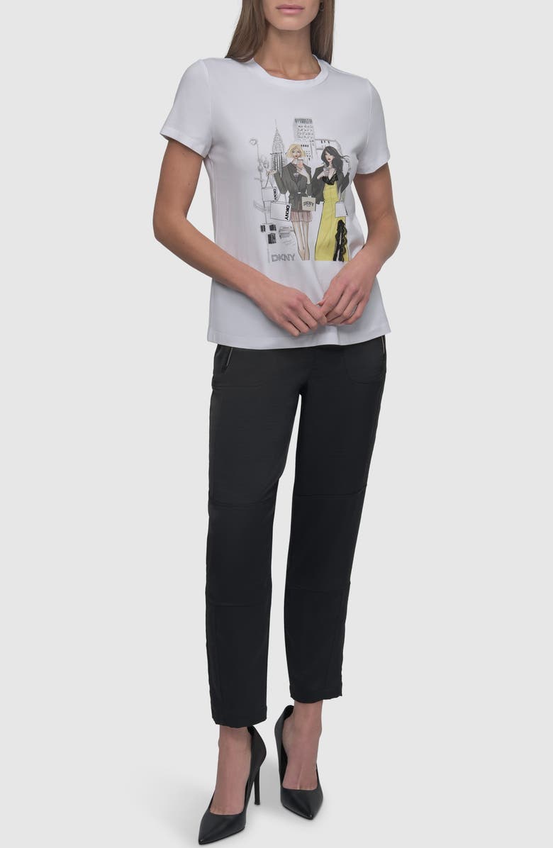 DKNY Chrysler Conversational Graphic T-Shirt, Alternate, color, White