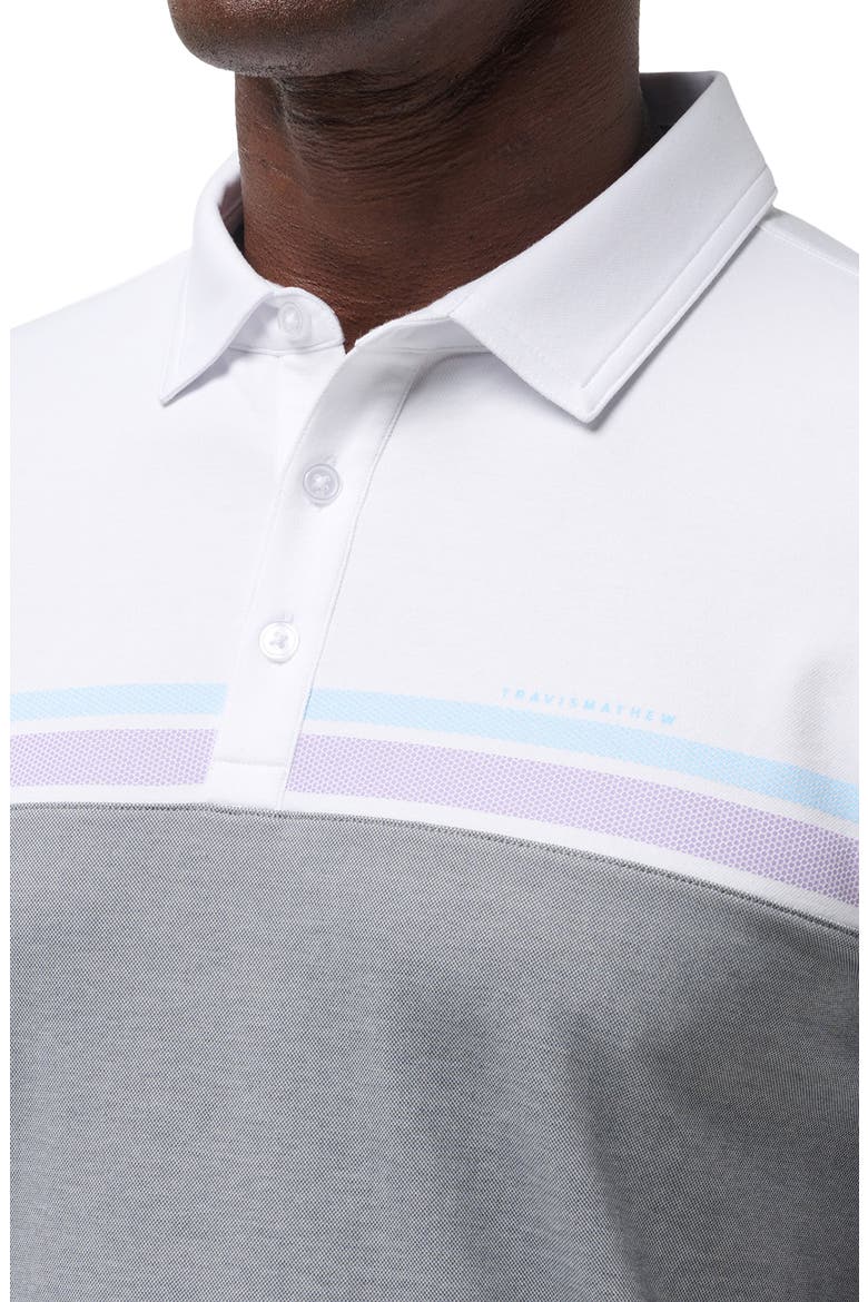 First Timer Stripe Colorblock Polo, Alternate, color, WHITE