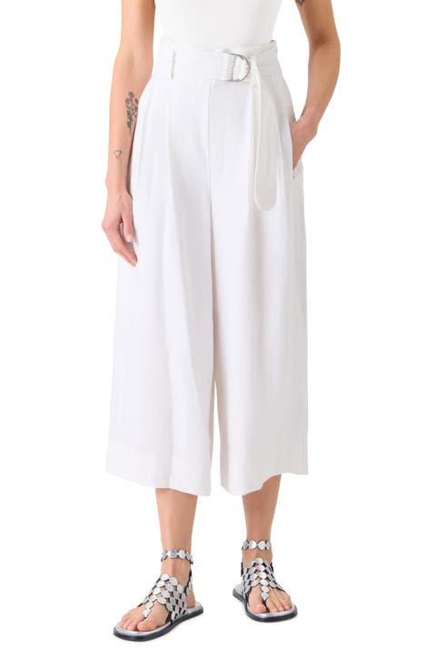 Fiorella High Waist Linen Culottes
