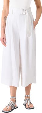 Akris punto Fiorella High Waist Linen Culottes