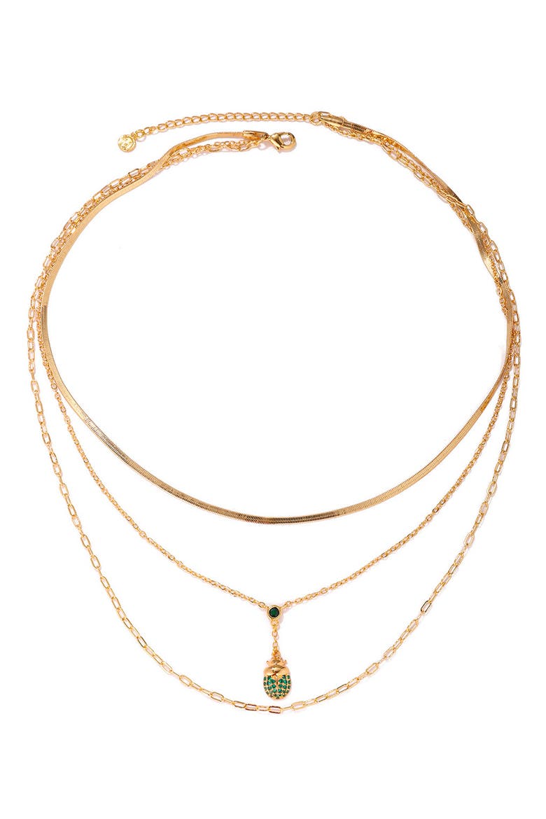 Jadewing Layer Necklace, Alternate, color, GOLD