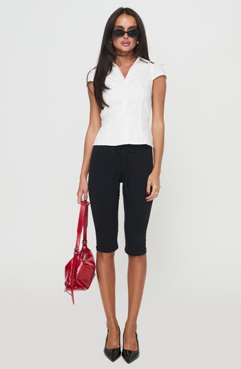 Arianwyn Cap Sleeve Button-Up Shirt