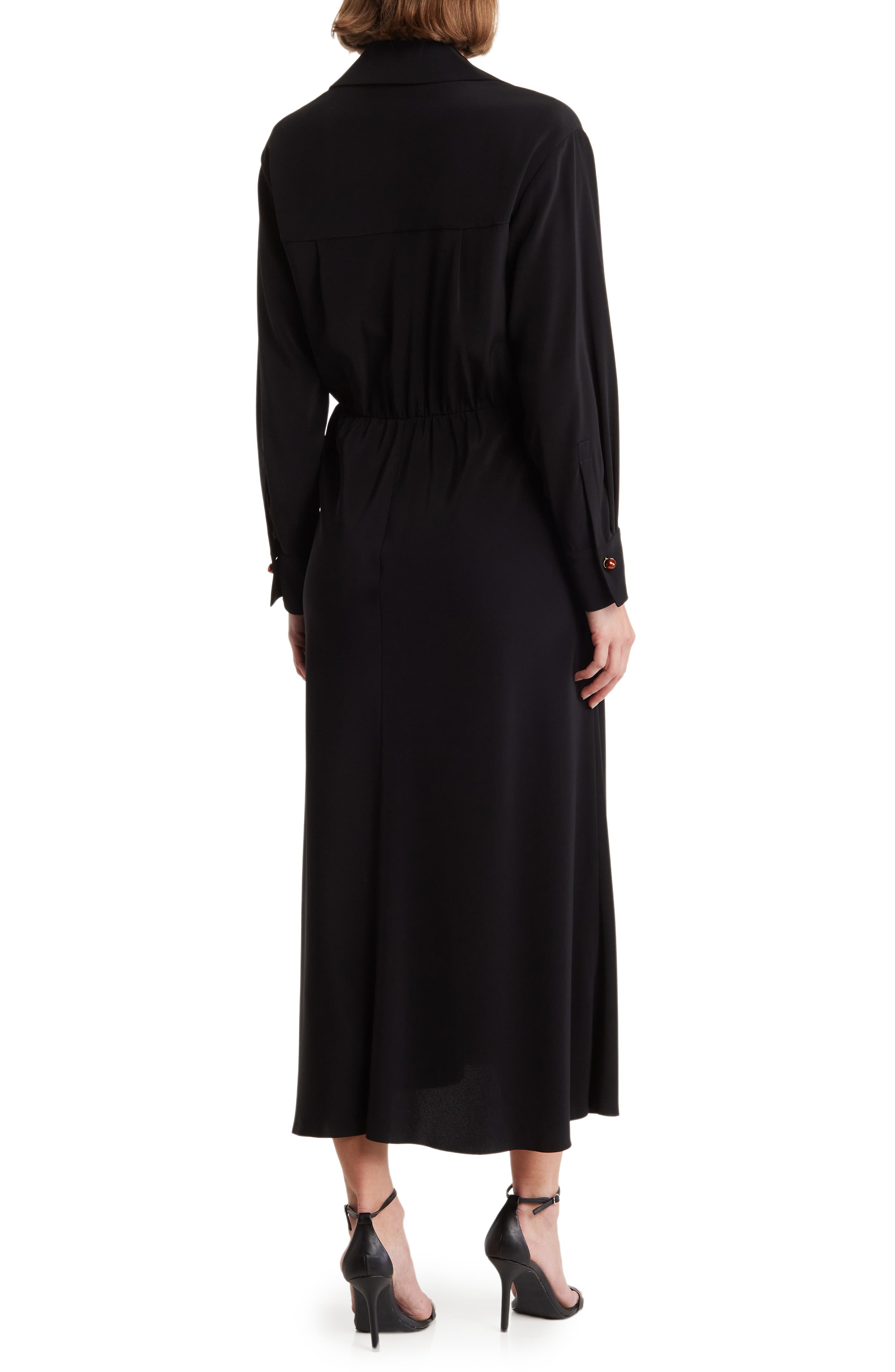 Split Neck Long Sleeve Dress - image 2