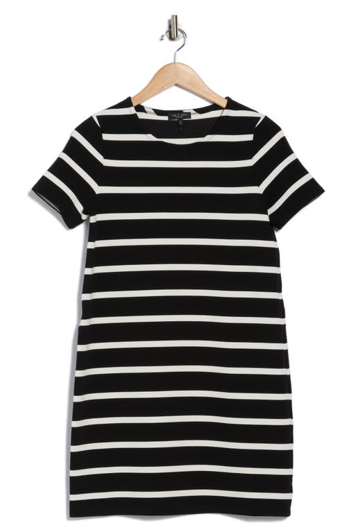 Rag & Bone Colette Stripe Short Sleeve Shift Dress In Black