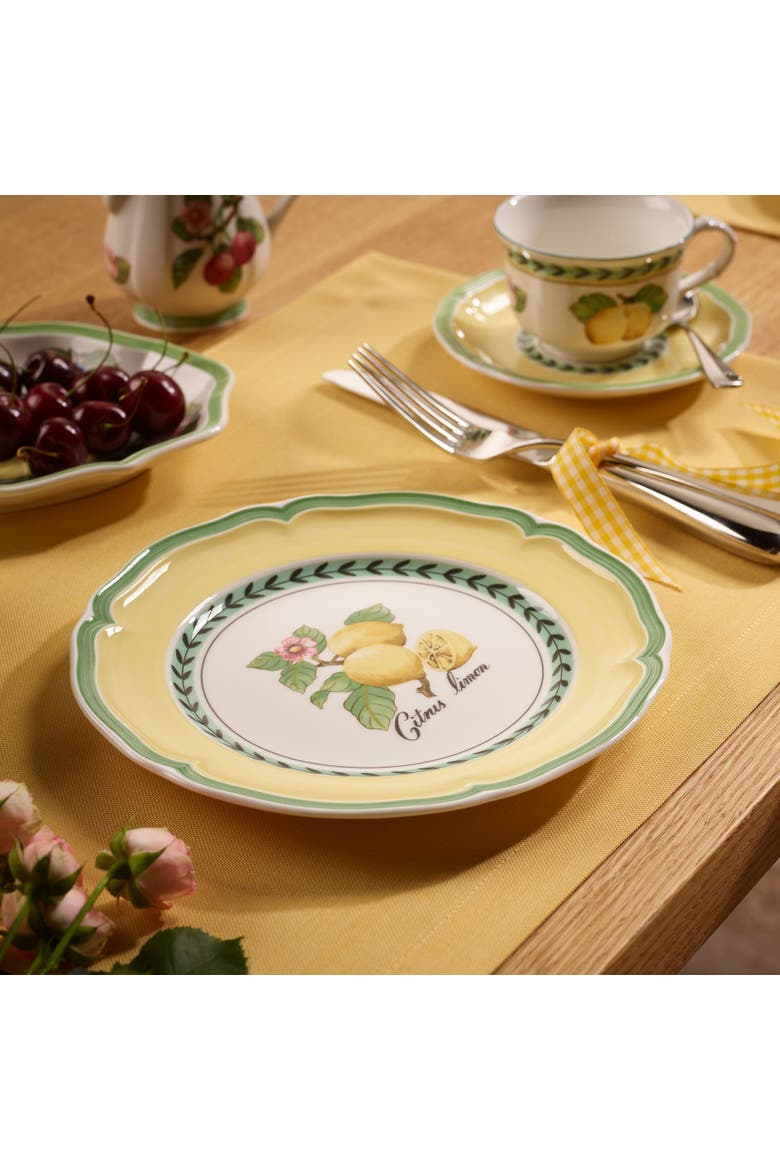 French Garden Valence Lemon Salad Plate, Alternate, color, white
