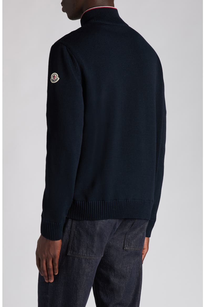 Padded Zip Cardigan, Alternate, color, OBSIDIAN BLUE