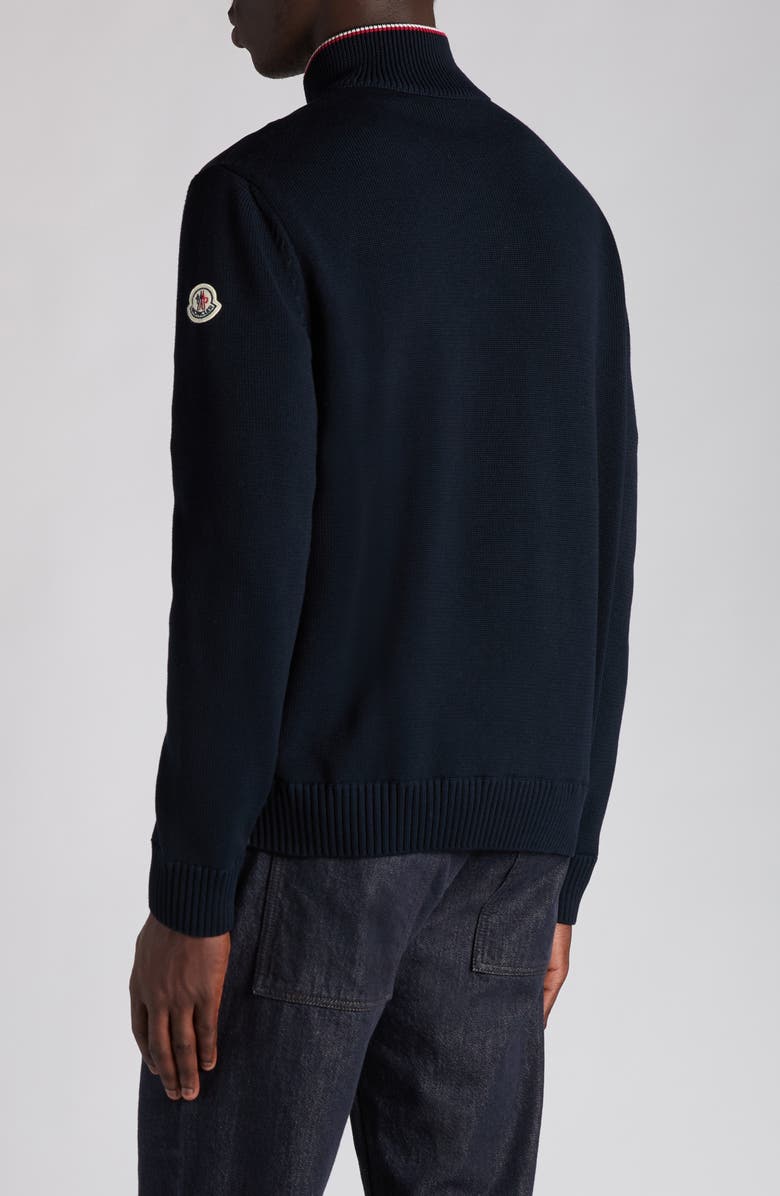 Moncler Padded Zip Cardigan, Alternate, color, Obsidian Blue