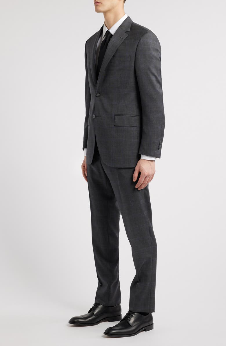 Peter Millar Flynn Classic Fit Grey Glen Plaid Wool Suit, Alternate, color, Charcoal