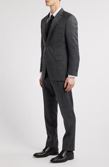 Flynn Classic Fit Grey Glen Plaid Wool Suit