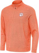 ANTIGUA Men's Antigua Heather Orange Clemson Tigers Subtle Quarter-Zip Sweatshirt