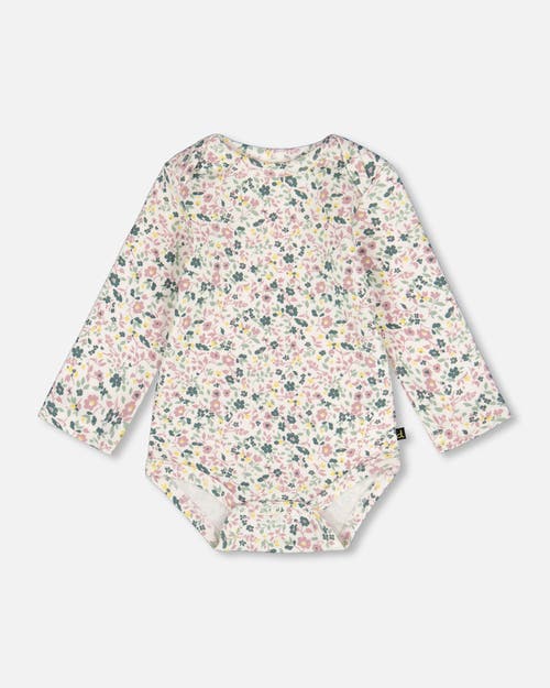 Deux Par Deux Organic Cotton Long Sleeve Romper In Green