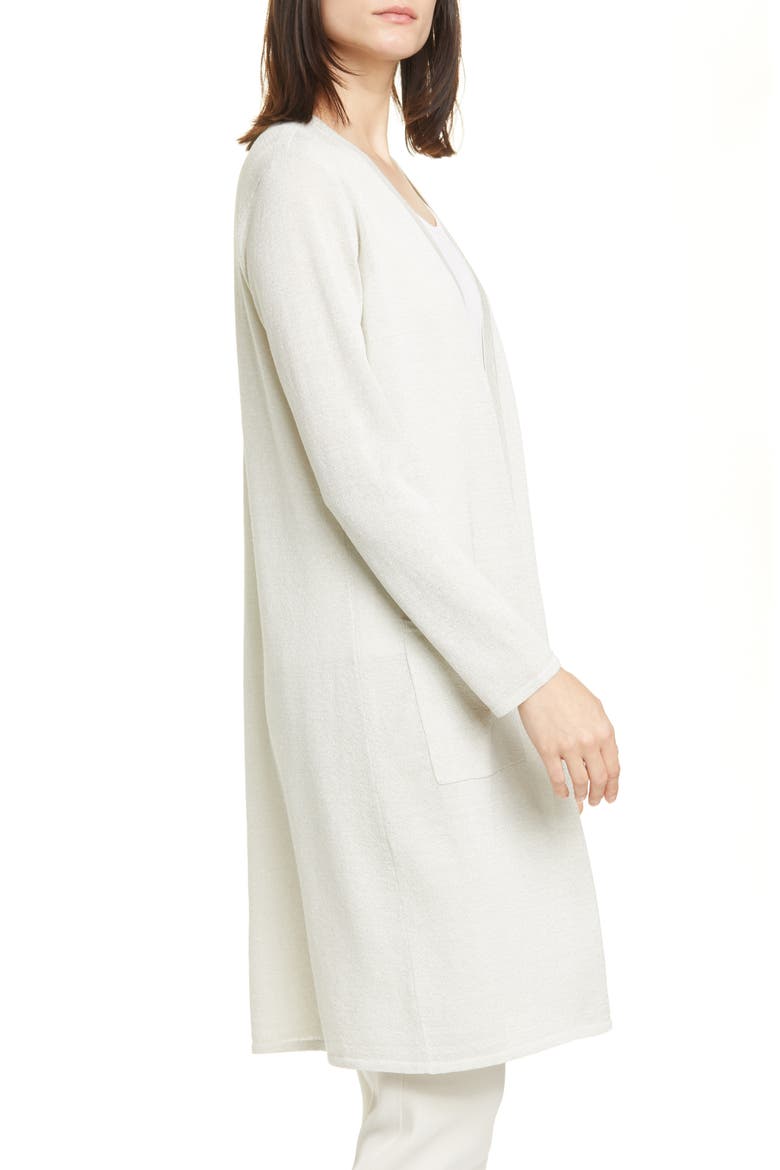 Metallic Flecked Long Cardigan, Alternate, color, BONE