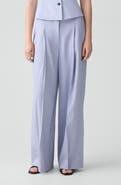 Theory Pleated Linen Blend Wide Leg Pants