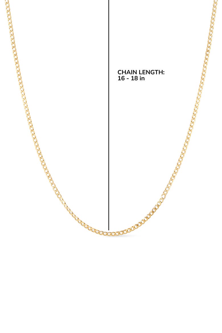 Solid Yellow Gold - Mini Curb Chain Necklace, Alternate, color, Gold
