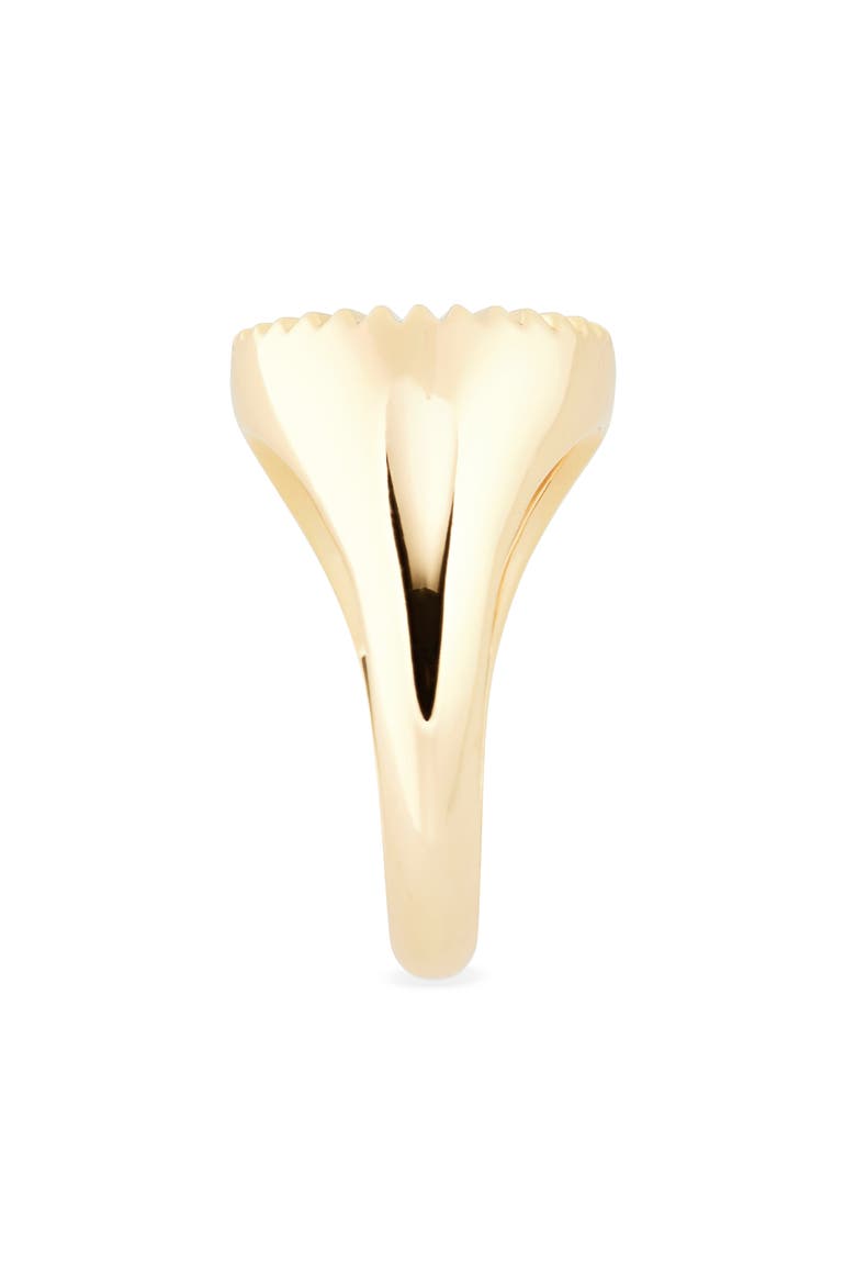 Ember Cubic Zirconia Sunburst Signet Ring, Alternate, color, GOLD