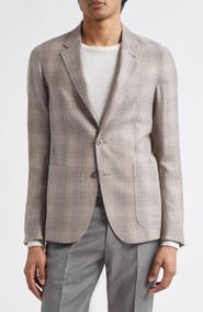 ZEGNA Fairway Crossover Plaid Wool, Silk & Linen Sport Coat