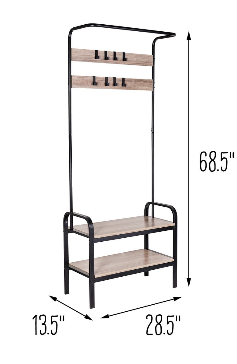 HONEY-CAN-DO Entry Rack & Bench, Alternate, color, 