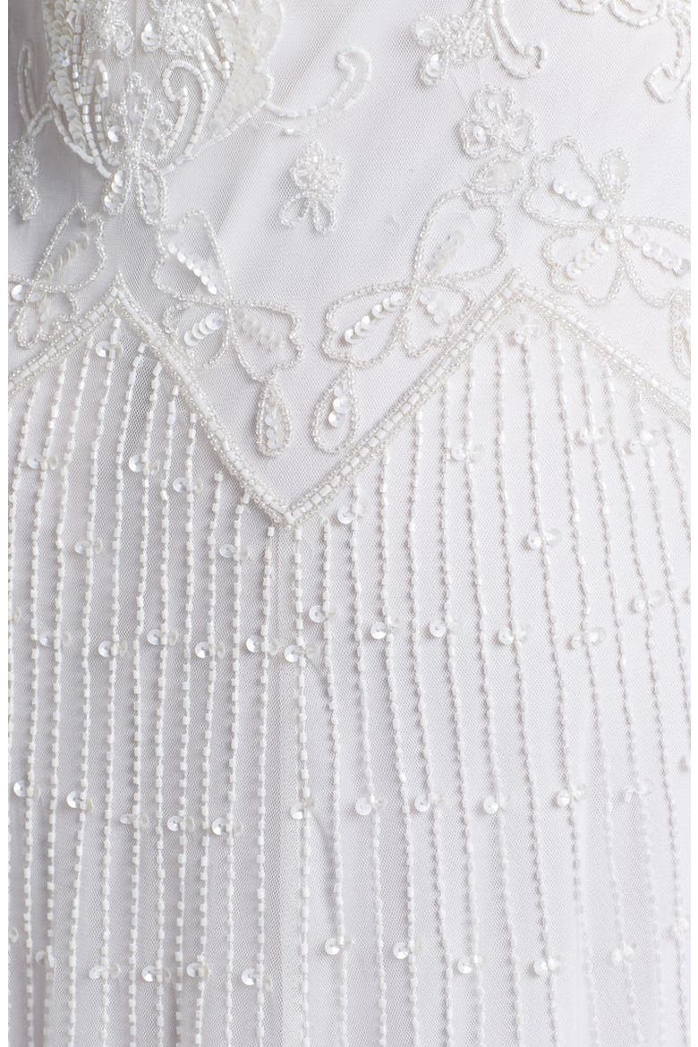 Beaded Mesh Dress, Alternate, color, IVORY
