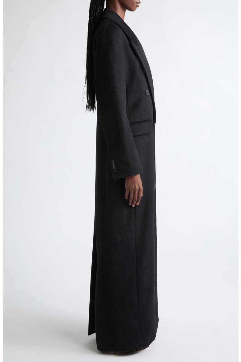 Pascal Double Breasted Camel Hair Coat, Alternate, color, BLACK