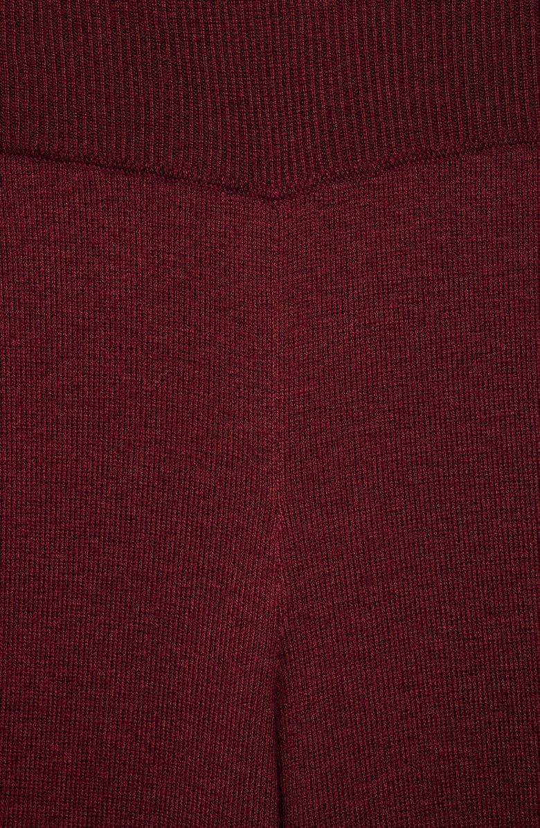 MANGO Pull-On Straight Leg Knit Pants, Alternate, color, Maroon