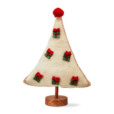 Multicolor Felt Tree Decor Small Holiday Sculptures