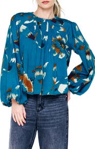 CIEBON Faye Balloon Sleeve Pleated Top