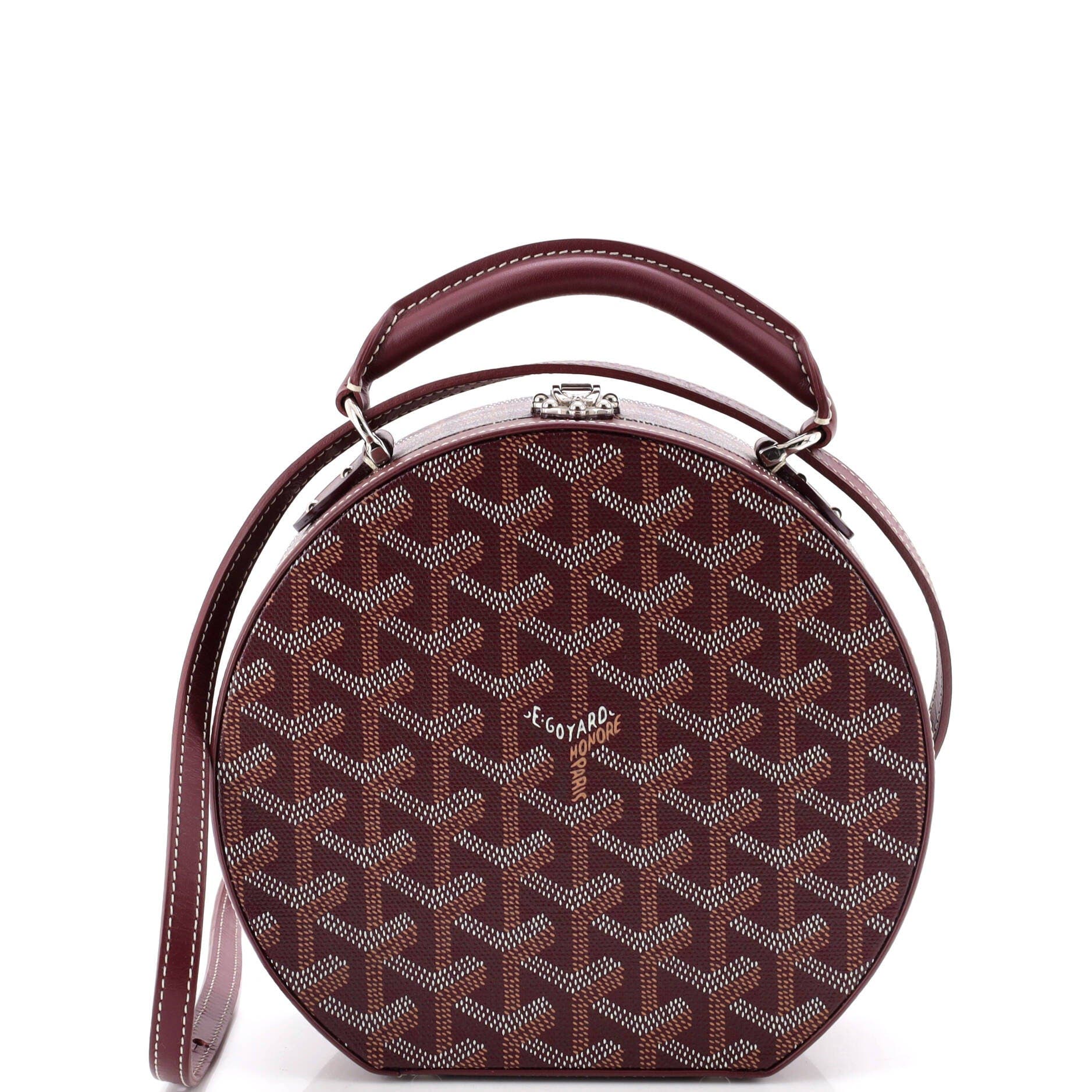 Alto Hatbox Bag Coated Canvas, Main, color, Burgundy